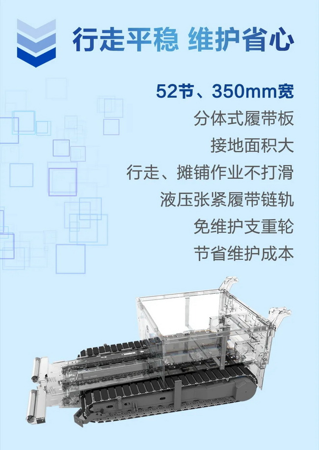 MK体育（中国）国际平台RP1355T摊铺机行走平稳维护省心